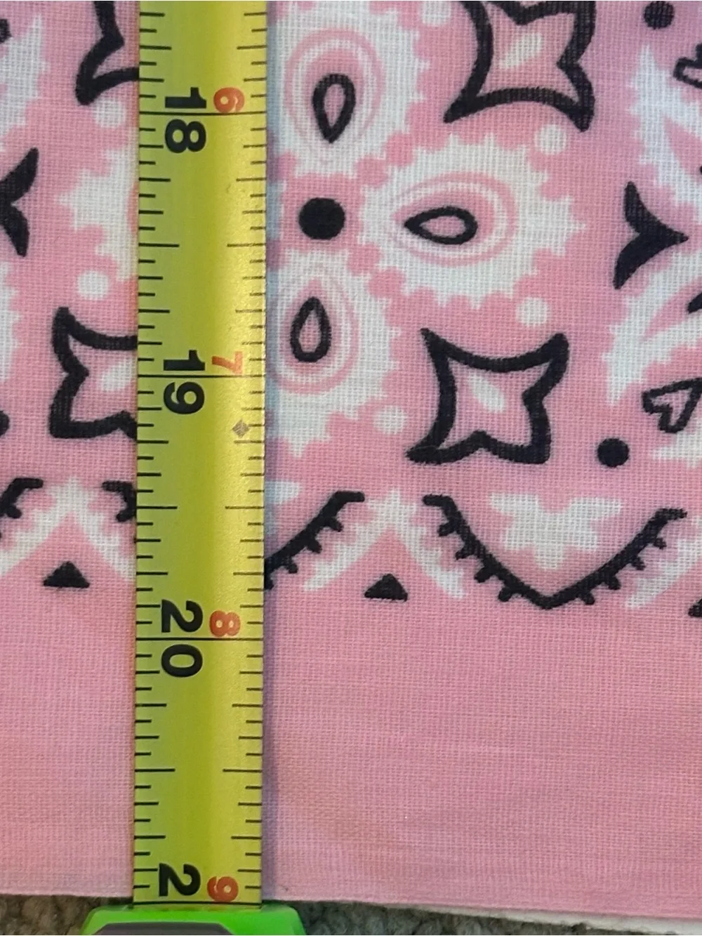 Vintage Light Pink Bandana 100% Cotton 13962 Floral Paisley Print USA Made NEW